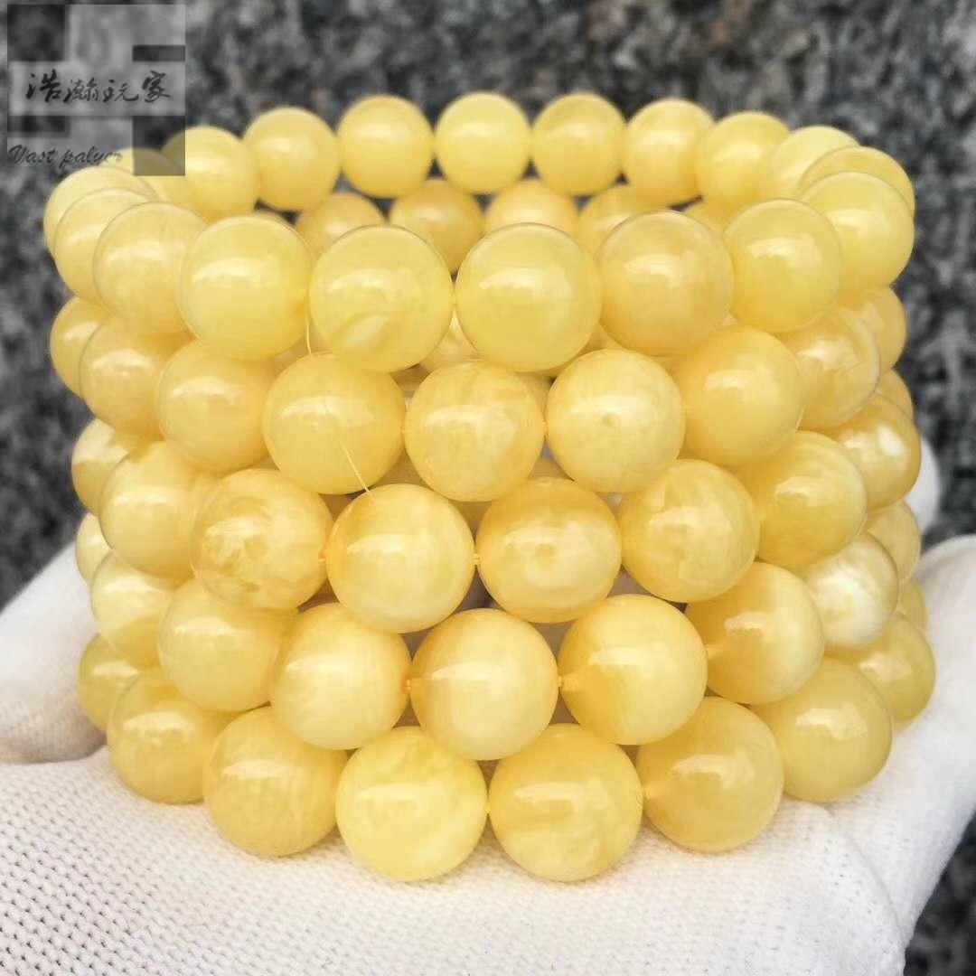 纯天然俄料白花蜜手串